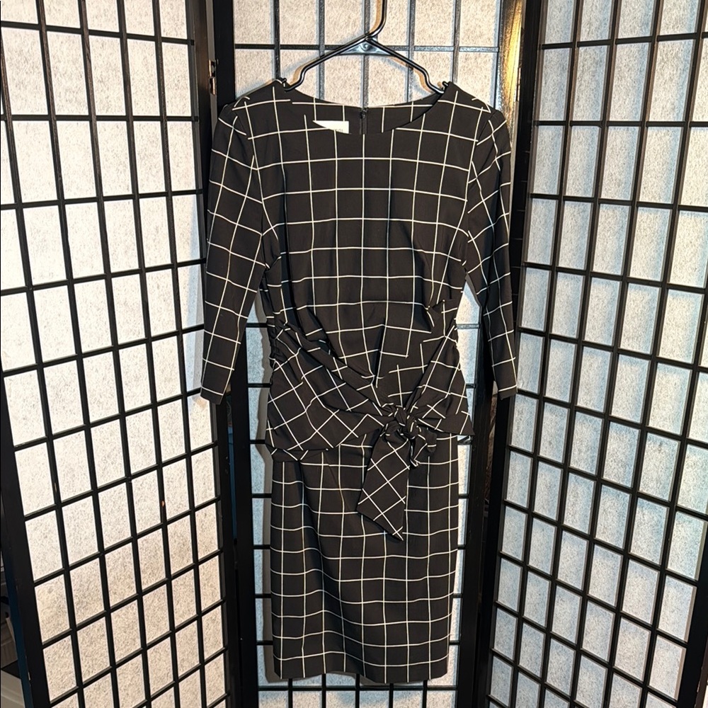 Sara Campbell Black and White 3/4 Sleeve Sheath Dress, SZ 4